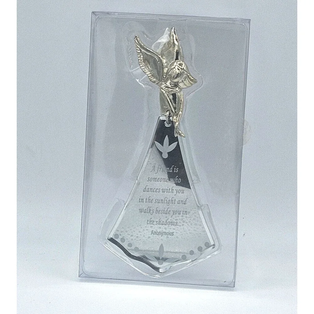 ​Pewter Angel Mirror Ornament Suncatcher A Friend Is Someone Who Dances Quote